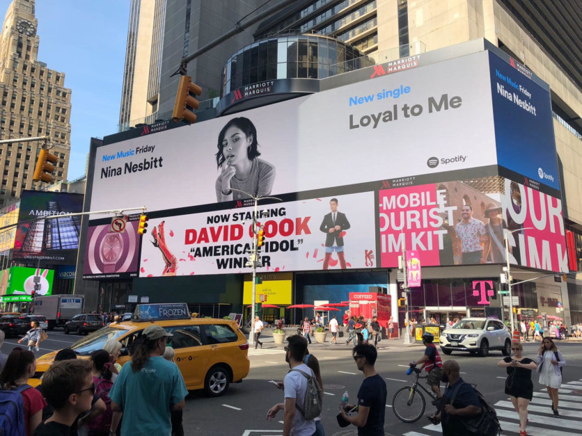 Spotify And Apple Both Took Billboards In Times Square Promoting The Same Artist And It Wasnt